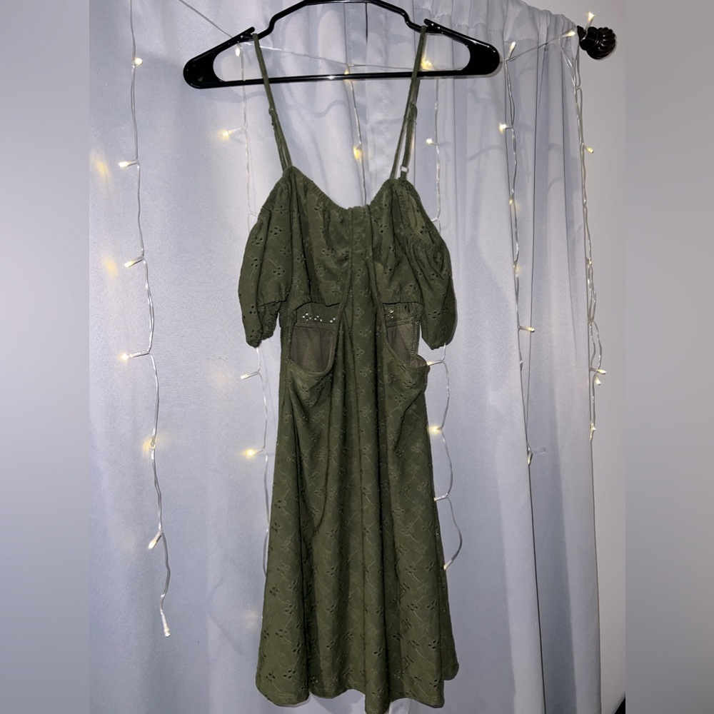 Heart & Heels Olive Green Mini Dress